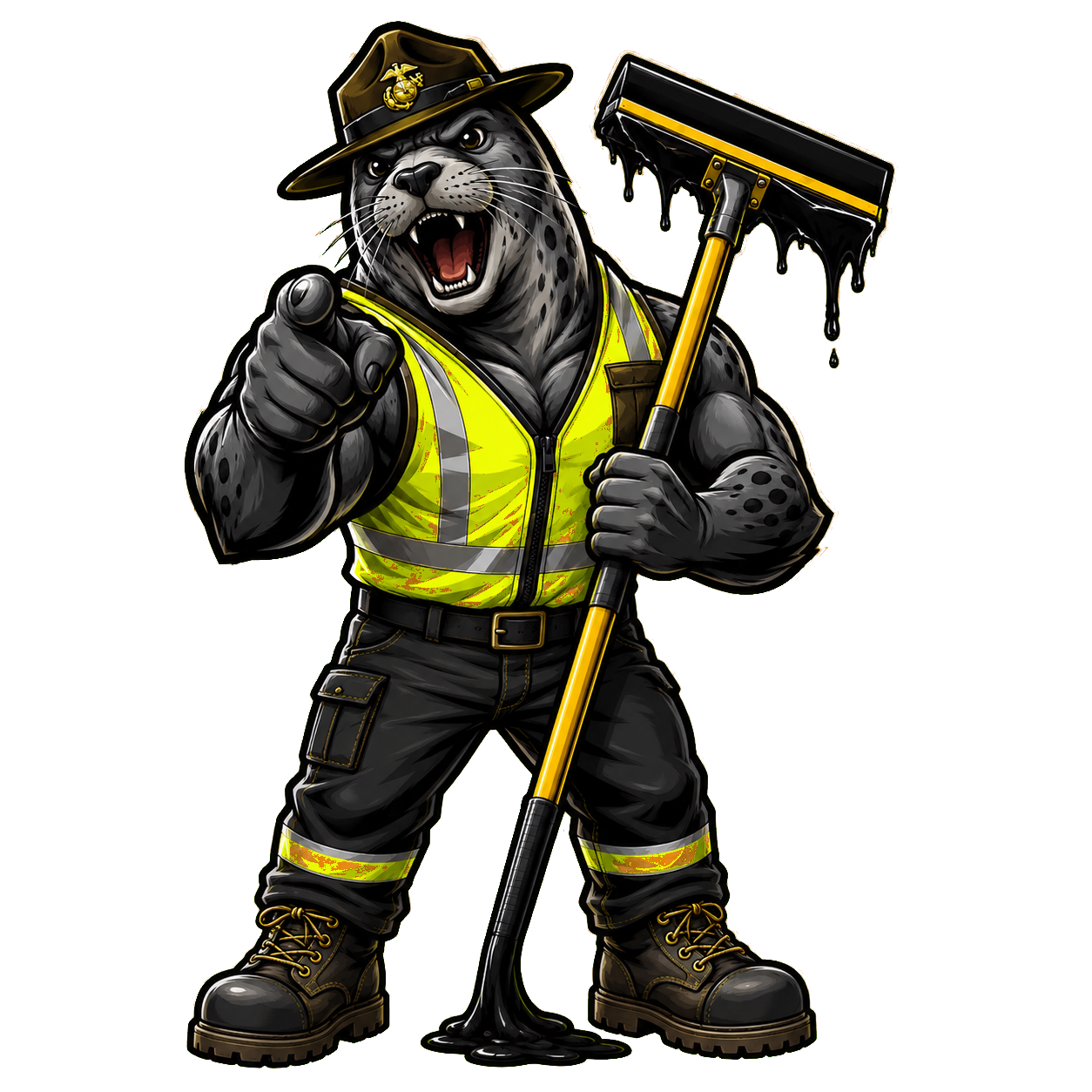 Sarge — the Seal Team Six mascot pointing at the viewer